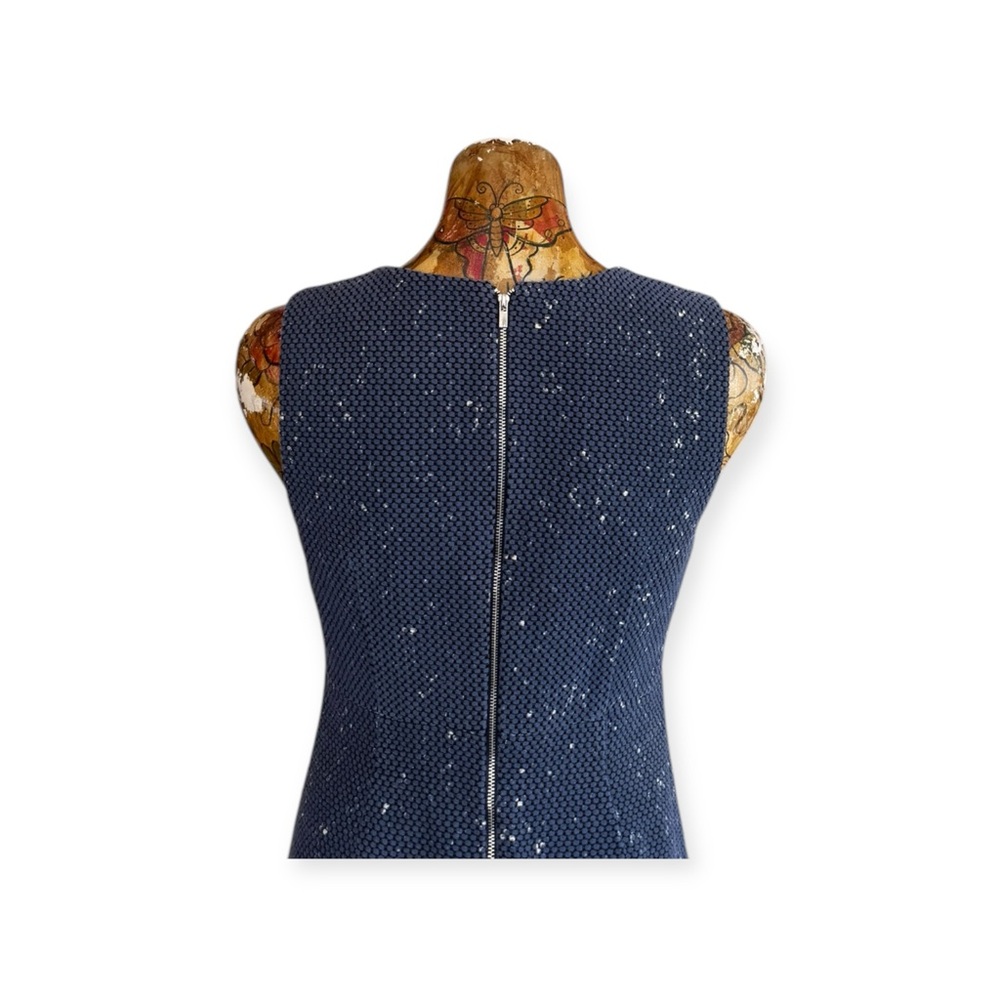 Diane Von Furstenberg DVF navy sleeveless dress w white speckles Sz 6 small - Picture 5 of 13